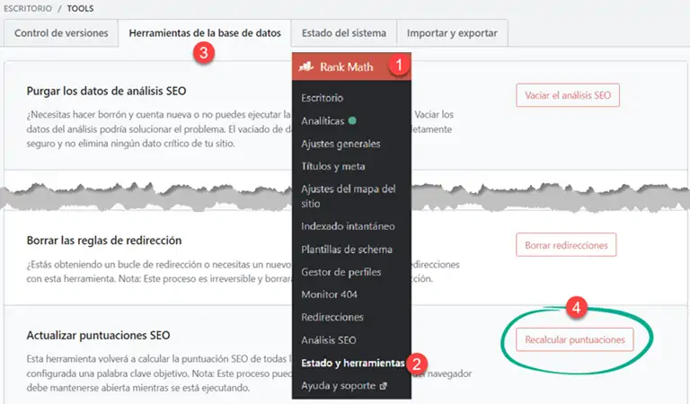 Rank Math PRO recalcular valoraciones SEO Rank Math PRO recalcular valoraciones SEO